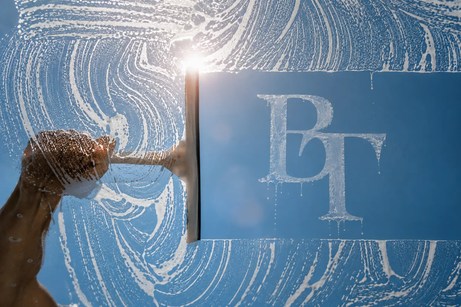 Technicien Fenêtres BT avec équipement de lavage professionnel