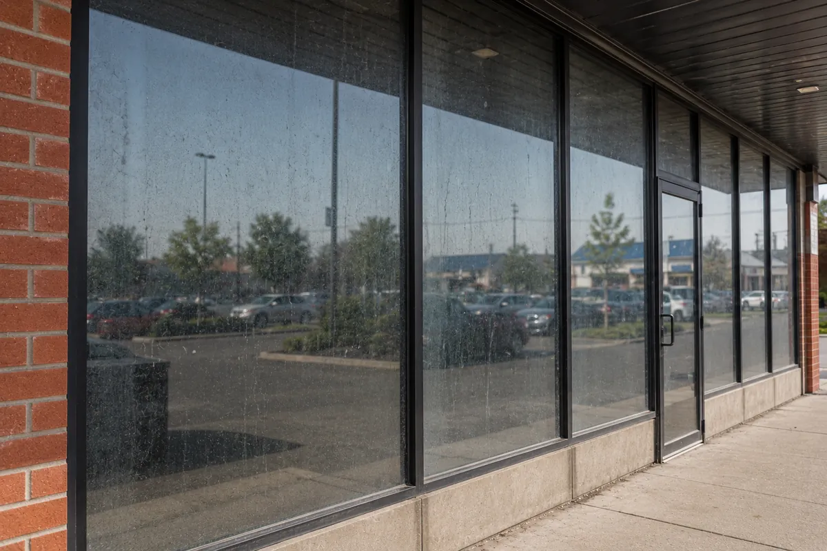 Avant — Vitres commerciales avant le lavage